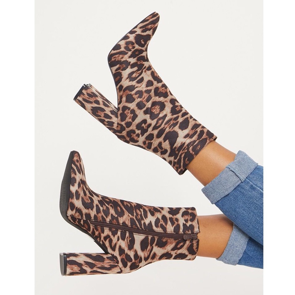 Leopard Print Heel Ankle Boot